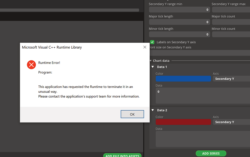 Replacing chart data with a 0 lead to a runtime error crash - Bugs ...